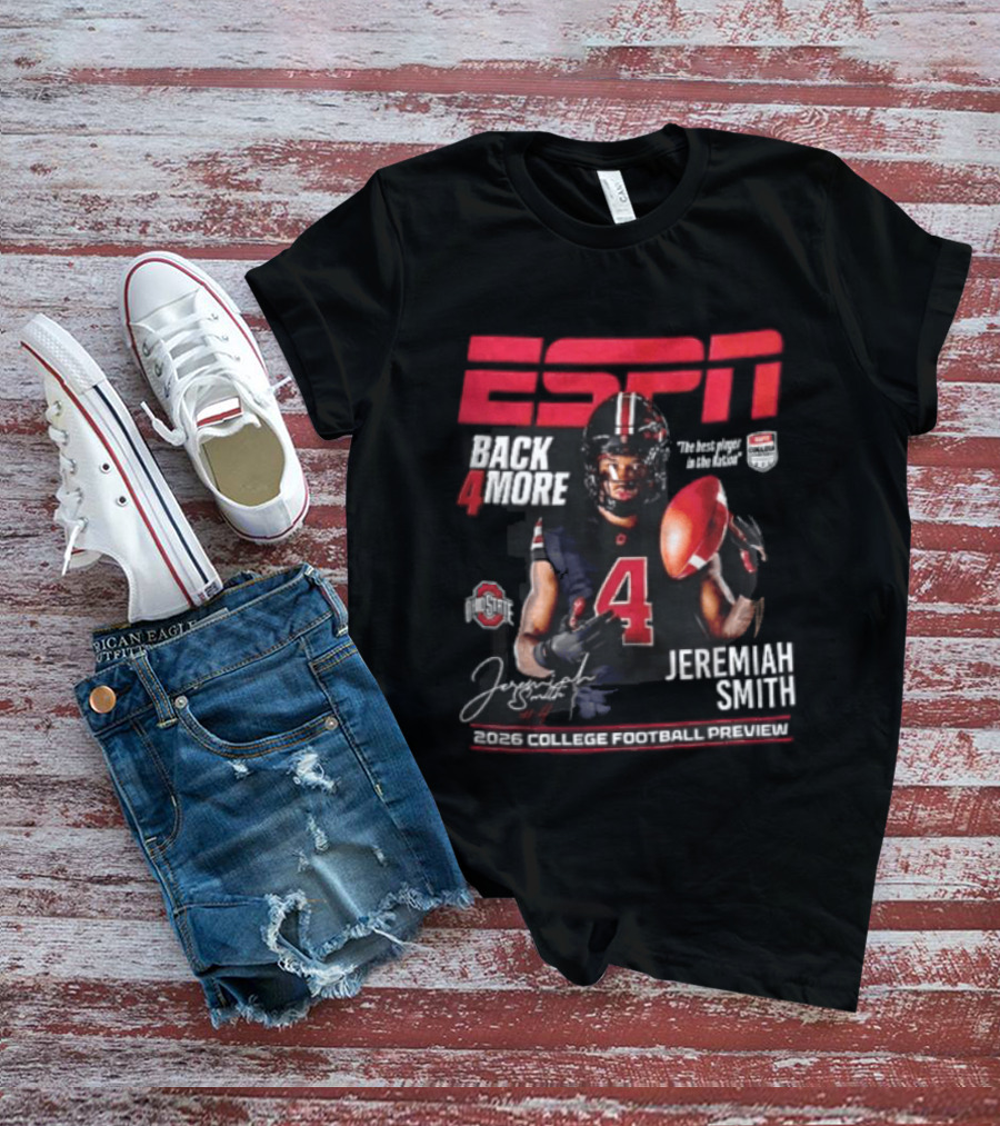ESPN Back For More Ohio State Buckeyes Jeremiah Smith 2026 College Football Preview T-Shirt
