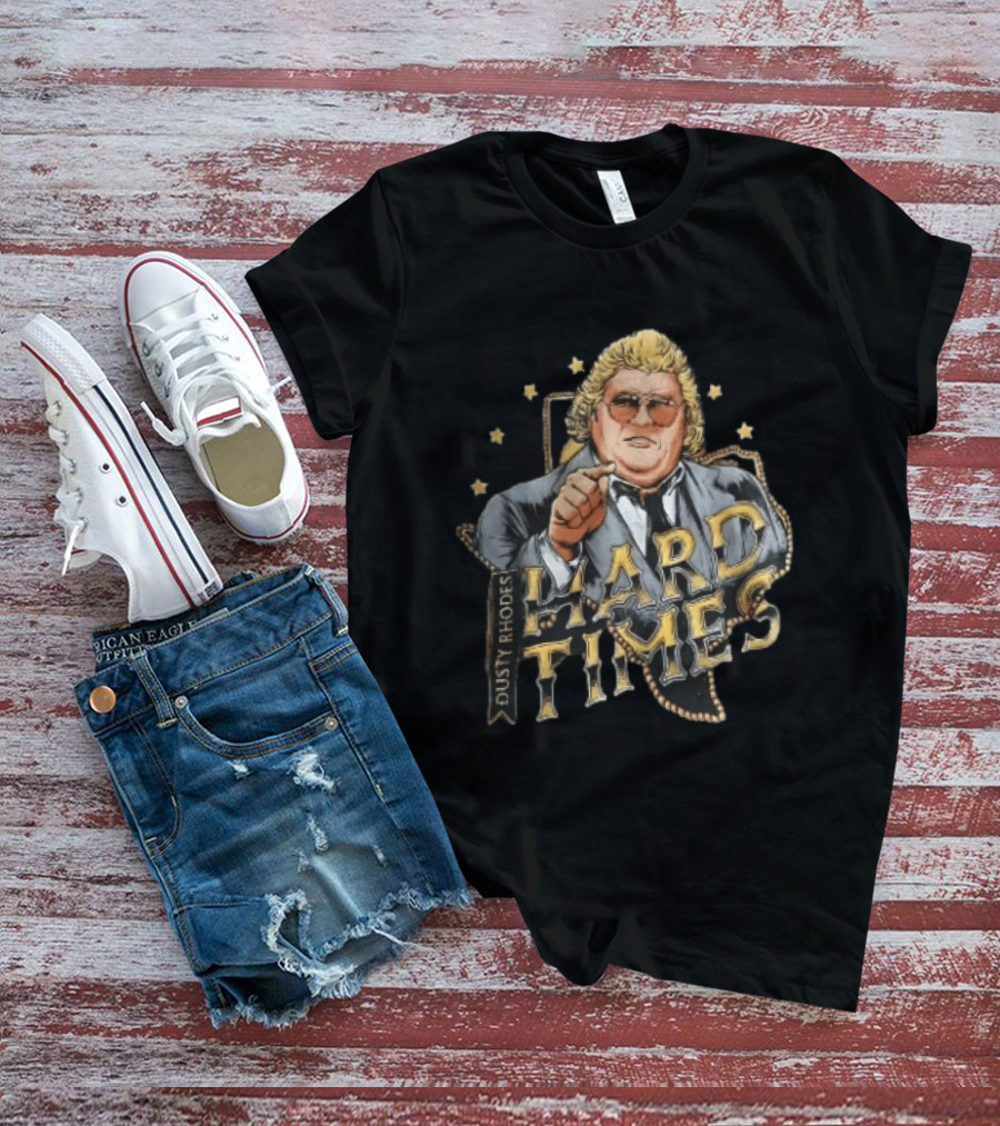 Dusty Rhodes Hard Times Wrestler Pointing Suit Sunglasses Stars T-Shirt