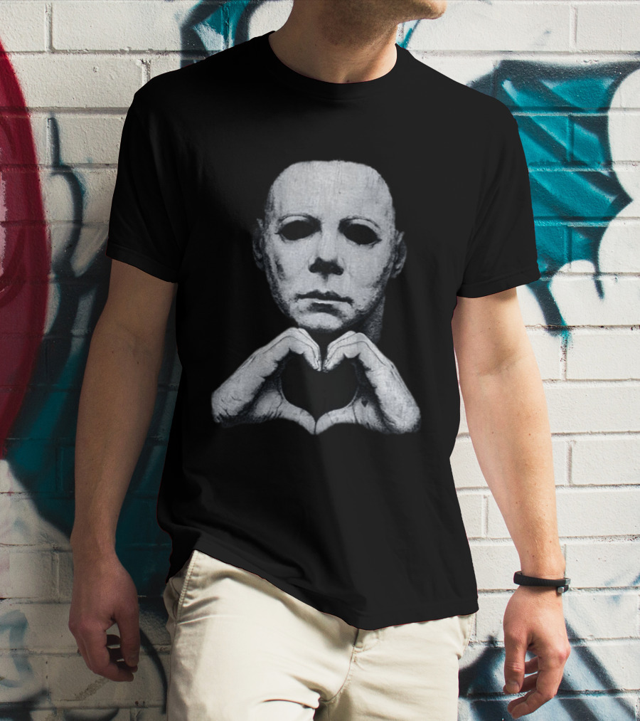 Michael Myers Heart Hands Iconic Horror Character Gesture T-Shirt