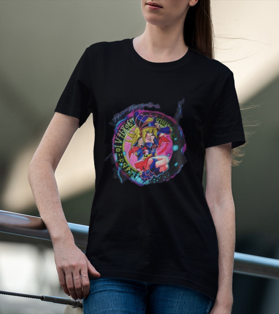 Dark Magician Girl Anime Spellcaster Magic Circle Wand T-Shirt