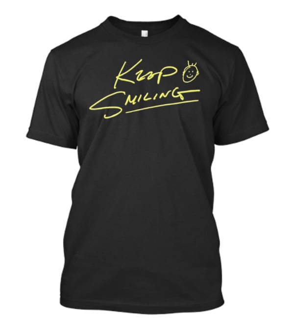 Ke Huy Quan Keep Smiling Handwritten Yellow Text With Smiley Face T-Shirt