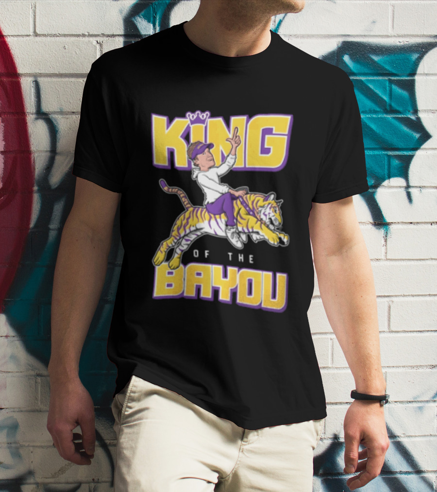 King Of The Bayou Lane Kiffin Tiger Riding T-Shirt