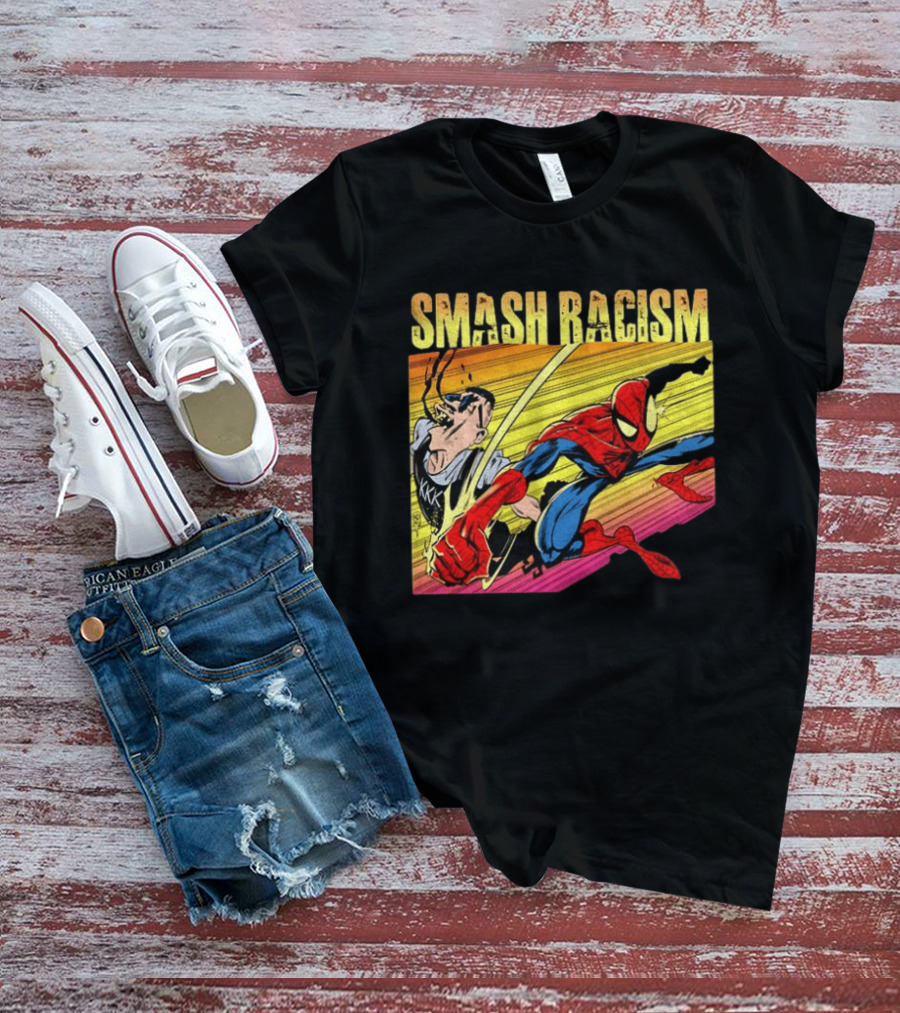 Spider Man Smash Racism Comic Protest Message T-Shirt
