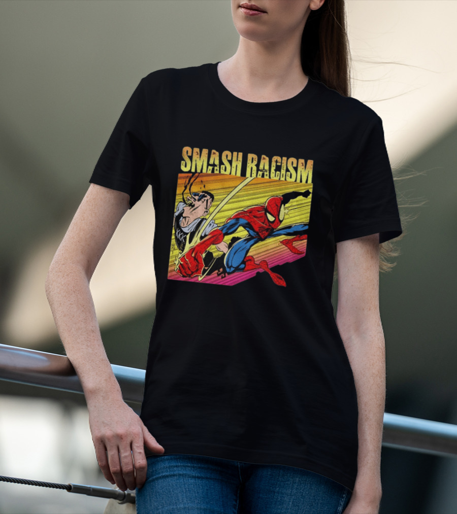Spider Man Smash Racism Comic Protest Message T-Shirt