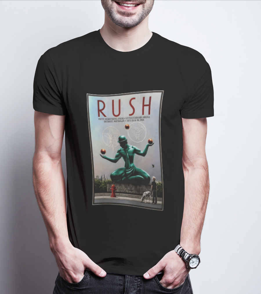 RUSH Fifty Something Tour Little Caesars Arena Detroit Michigan August 26 & 28 2026 T-Shirt