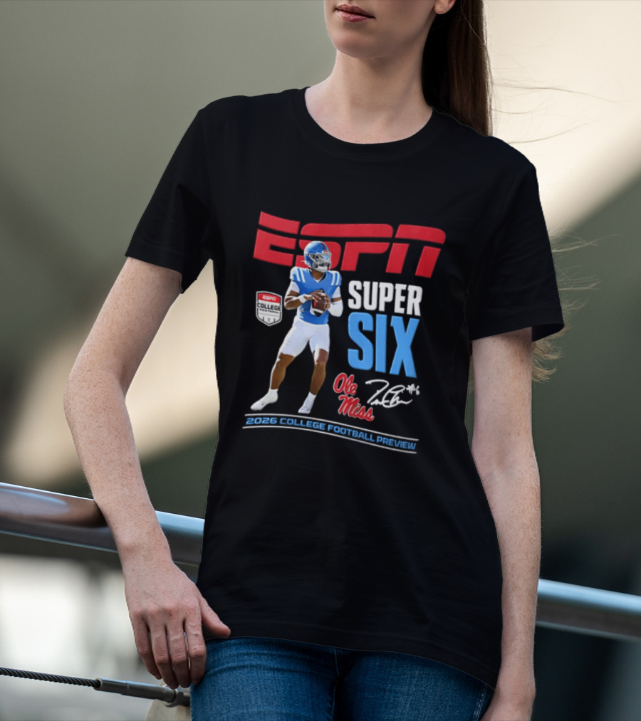 ESPN Super Six Ole Miss 2026 College Football Preview T-Shirt