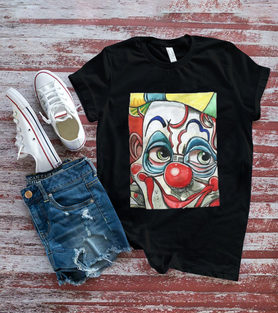 Viktor Clown With Red Nose And Green Eyes Caricature Painting T-Shirt