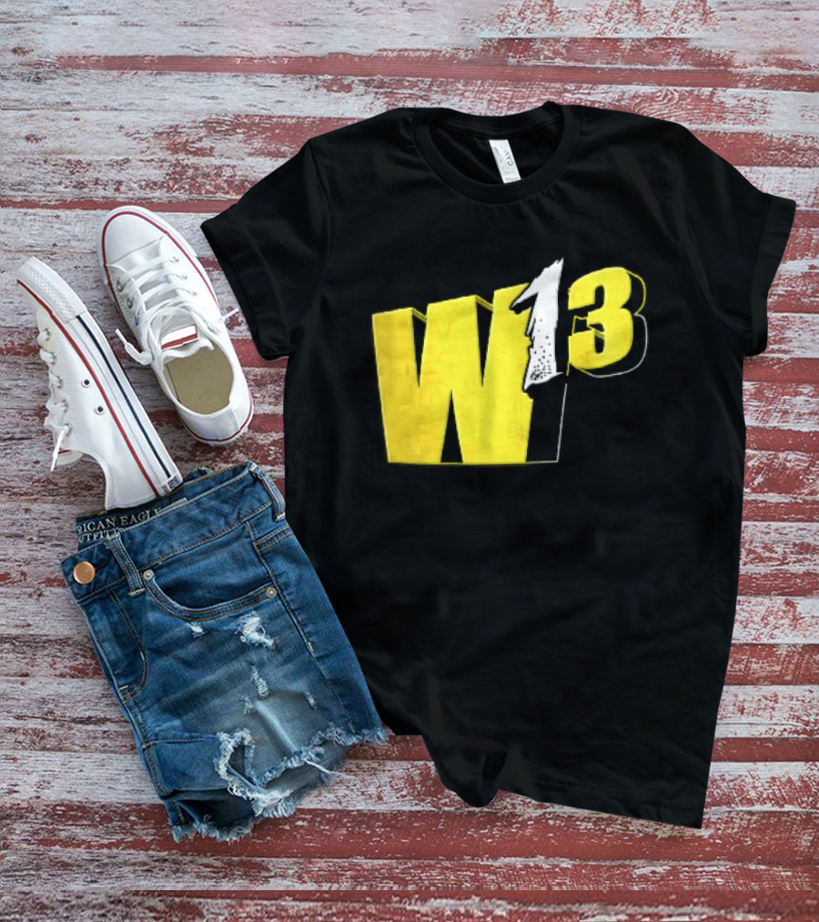 W13 Yellow 3D Bold Number T-Shirt