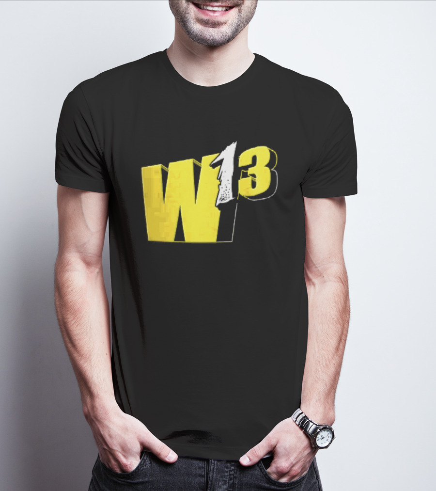 W13 Yellow 3D Bold Number T-Shirt