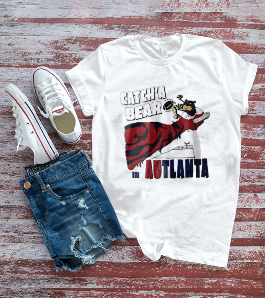Catch A Bear Auburn Tigers Autlanta Football Cartoon T-Shirt