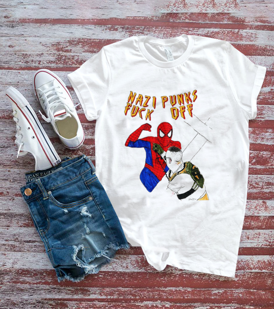Nazi Punks Fuck Off Spider Man Punching T-Shirt