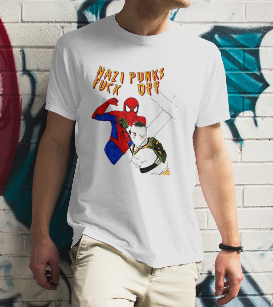 Nazi Punks Fuck Off Spider Man Punching T-Shirt