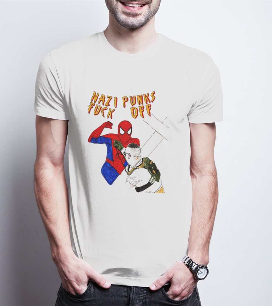 Nazi Punks Fuck Off Spider Man Punching T-Shirt