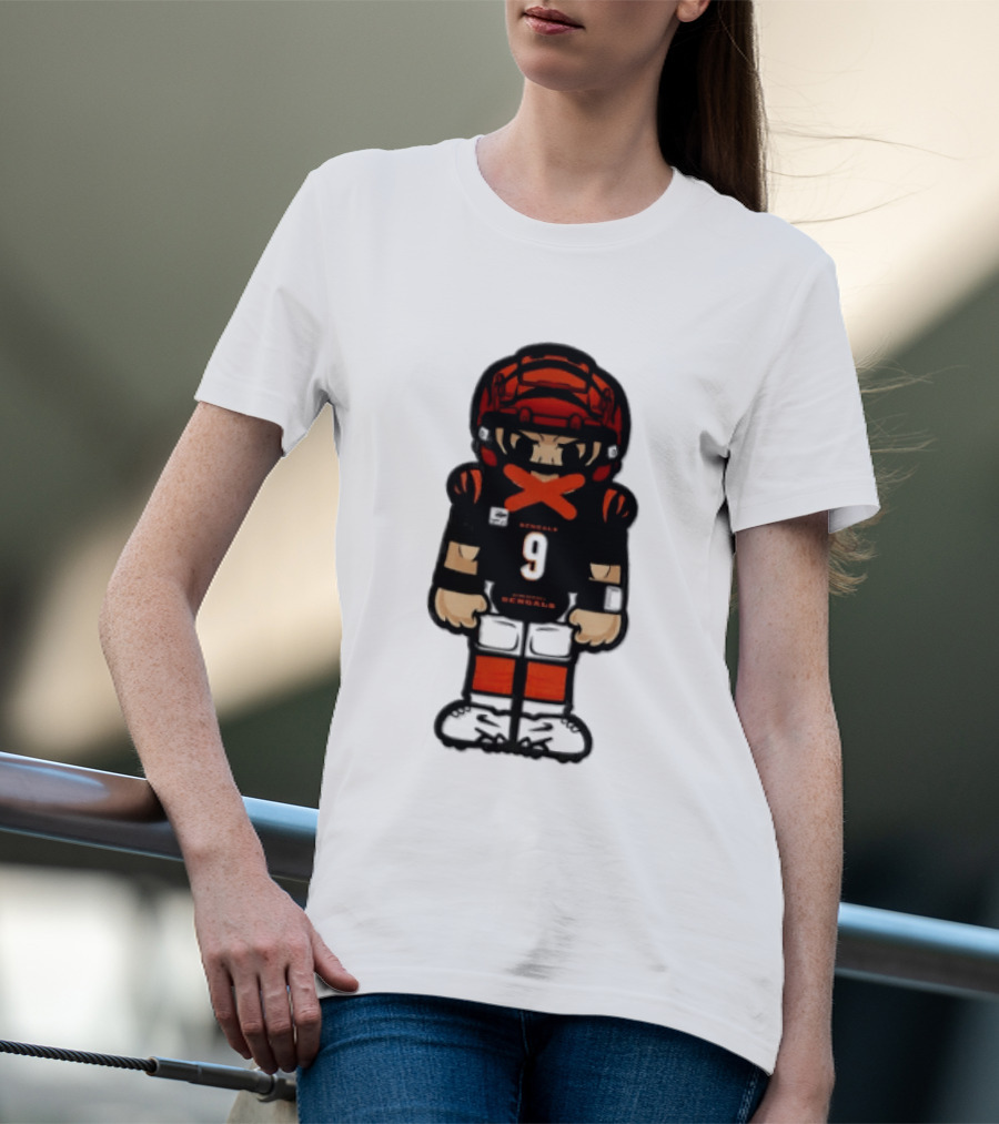 Joe Burrow Cincinnati Bengals 9 Chibi Football 2026 T-Shirt