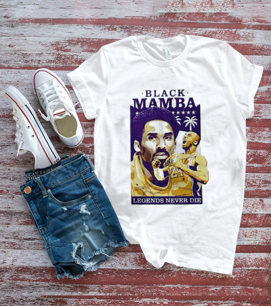 Kobe Bryant Black Mamba Legends Never Die Los Angeles Lakers 24 NBA Basketball T-Shirt