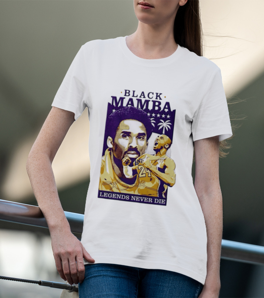 Kobe Bryant Black Mamba Legends Never Die Los Angeles Lakers 24 NBA Basketball T-Shirt