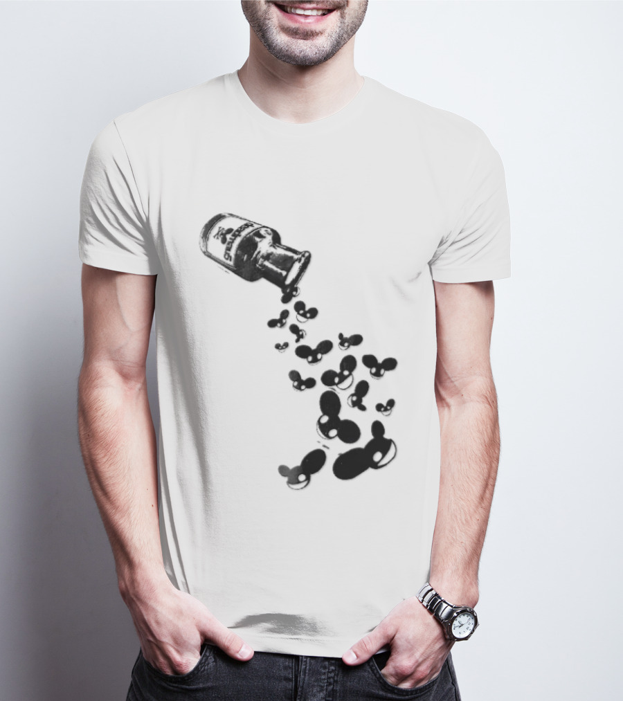 Deadmau5 Tipped Glass Medicine Bottle Mouse Head Spill T-Shirt