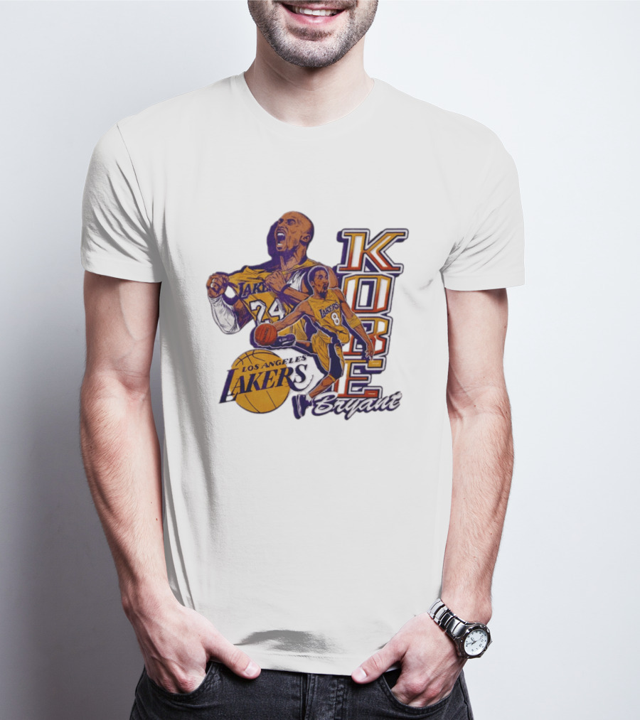 Kobe Bryant Los Angeles Lakers Basketball Scream Dynamic 24 And 8 Lakers T-Shirt