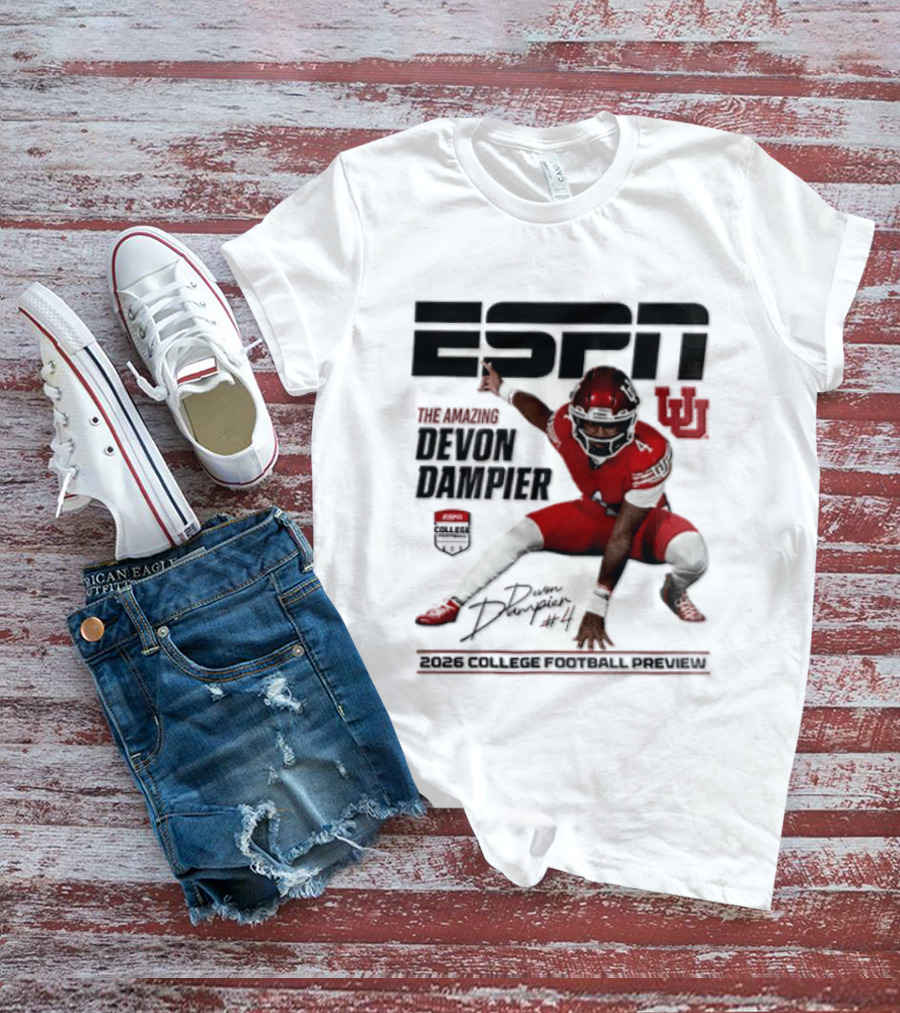 ESPN College Football 2026 Preview Devon Dampier Utah Utes T-Shirt
