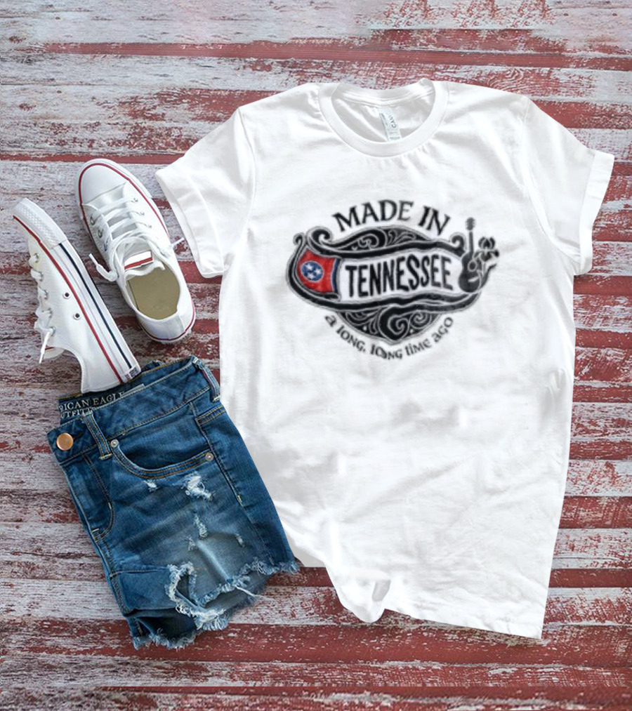 Made In Tennessee A Long Long Time Ago State Flag Guitar T-Shirt