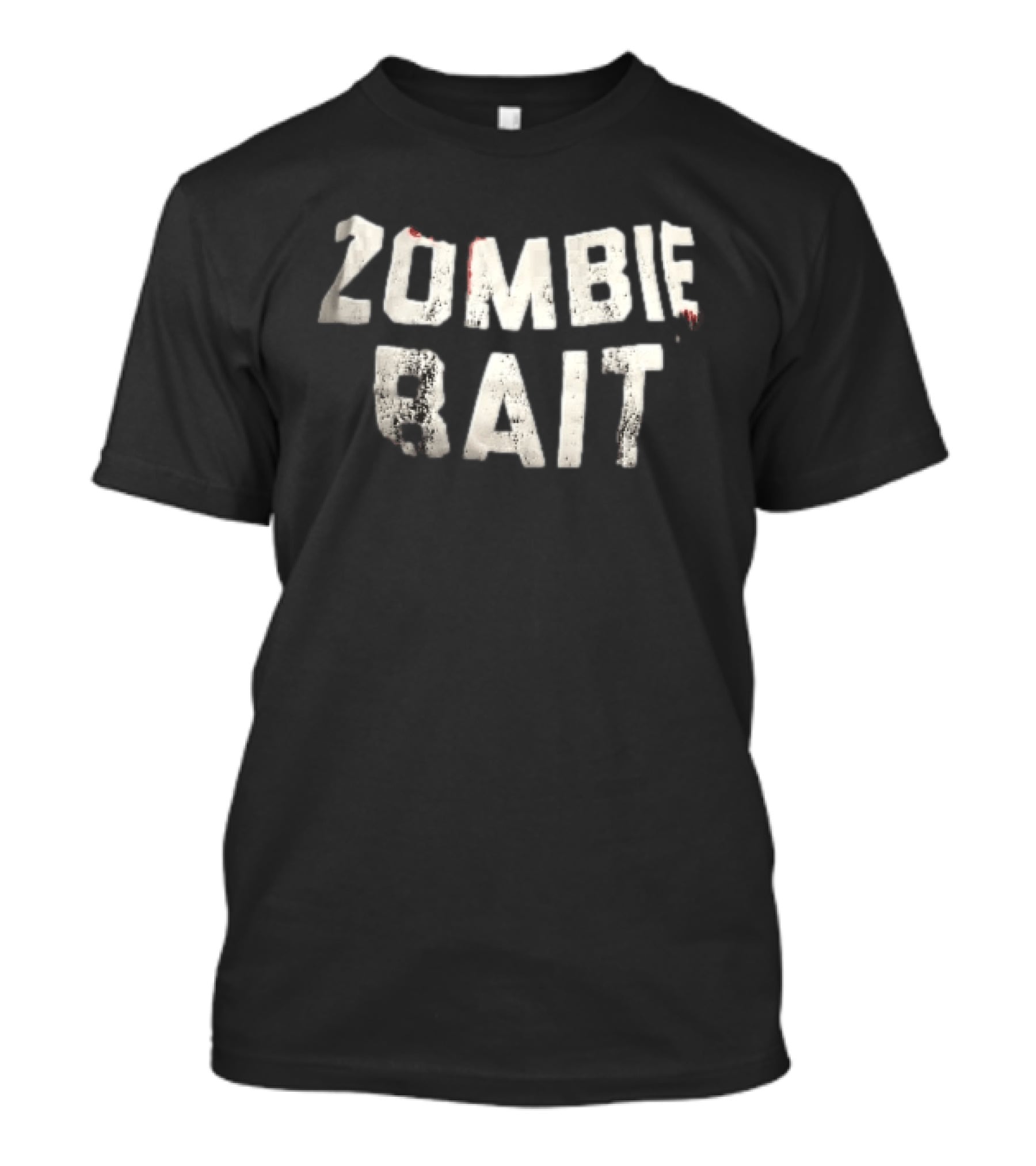 Zombie Bait Distressed White Bloodstained Crumpled Tape T-Shirt