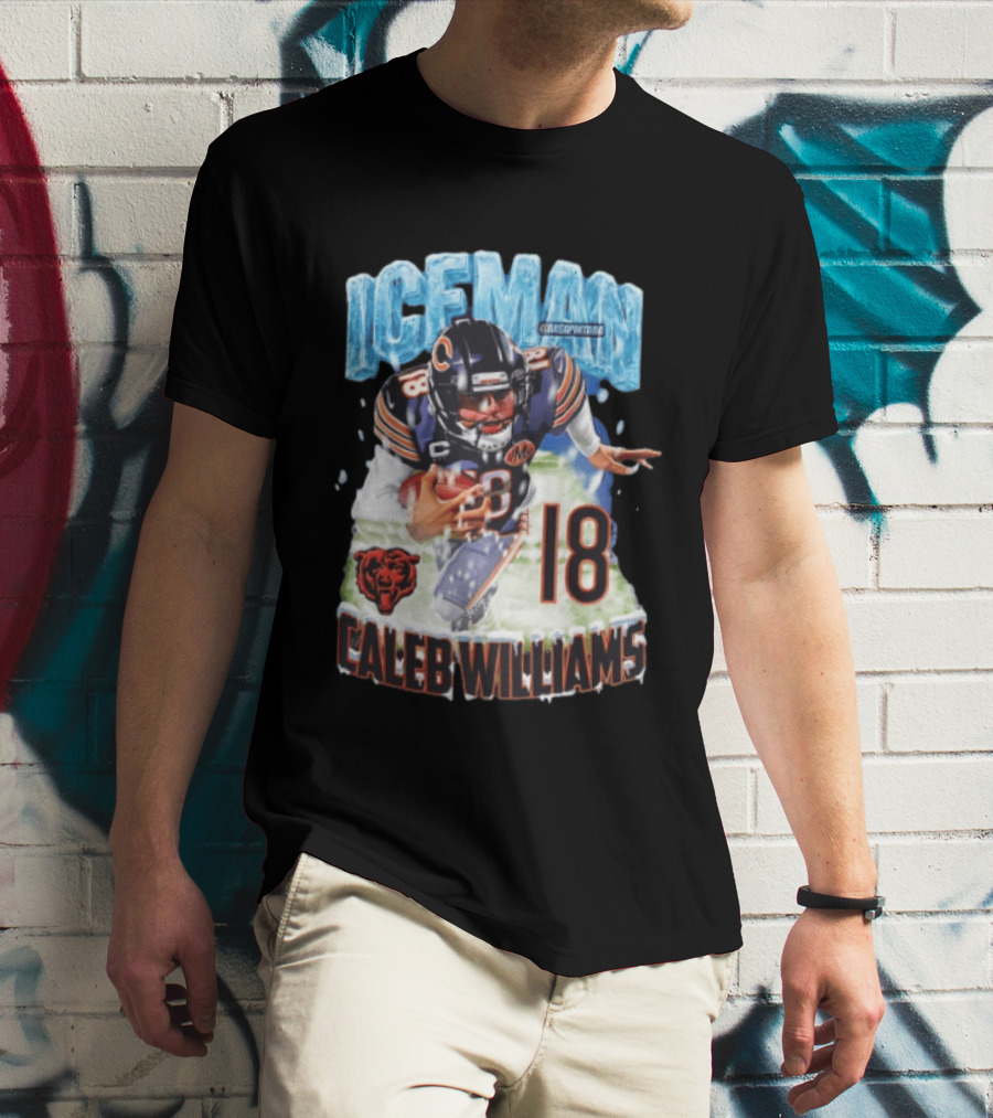 Iceman Caleb Williams 18 Chicago Bears Football Player T-Shirt