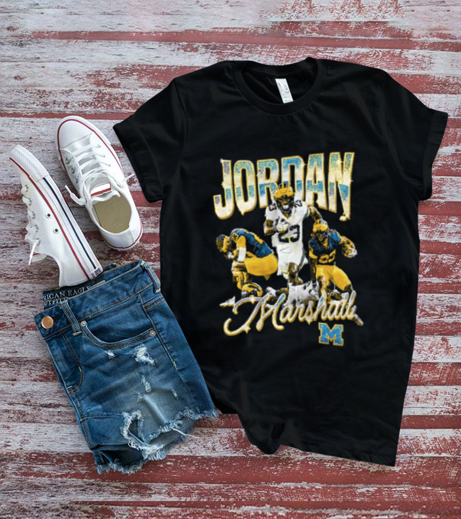 Jordan Marshall Michigan Wolverines Football Collage T-Shirt