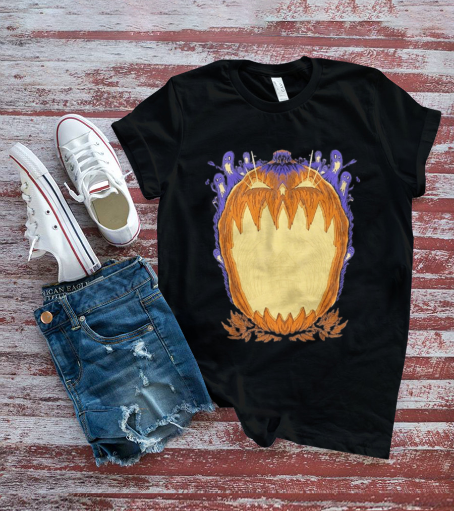 Pumpkin Ghost Haunted House Halloween Spooky Jack O' Lantern T-Shirt