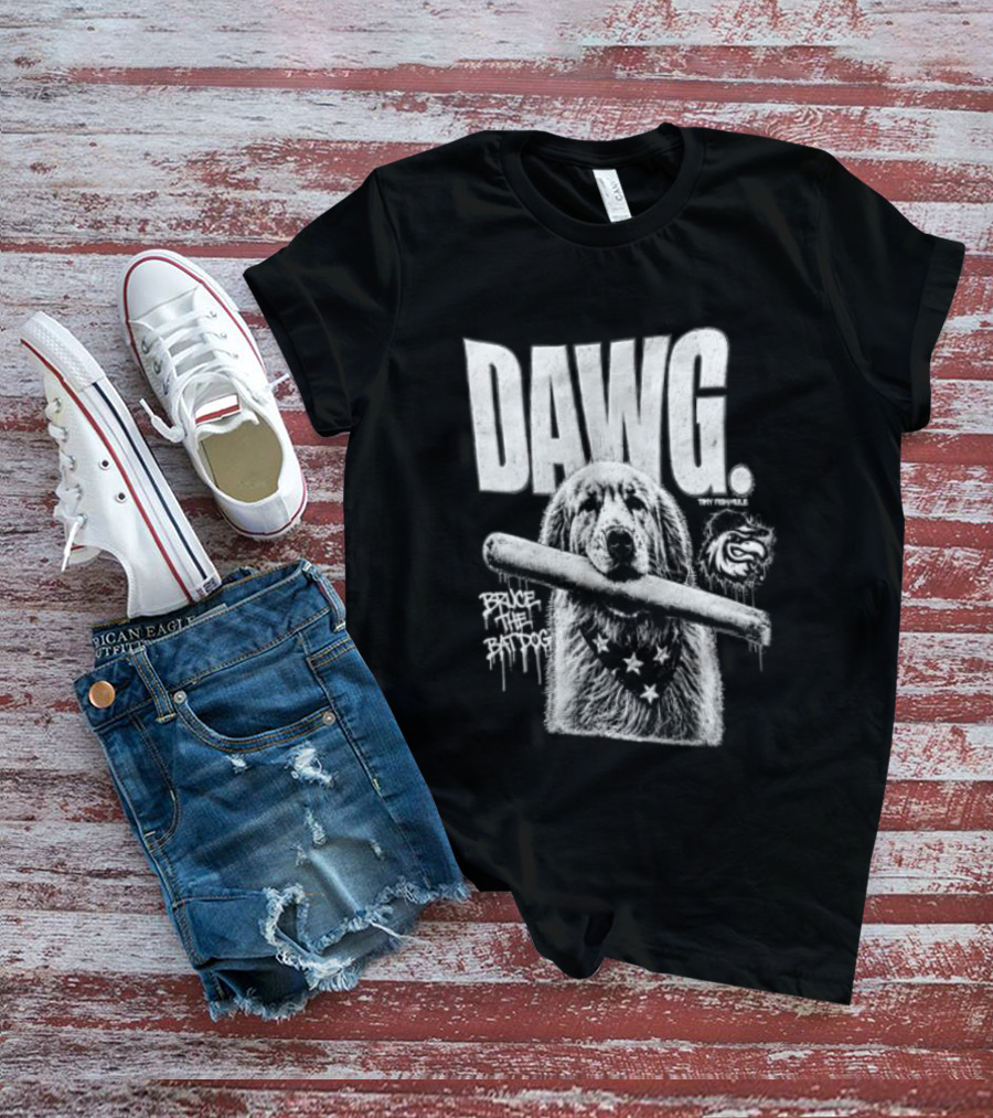 Dawg Bruce The Batdog Baseball Bat And Ball T-Shirt