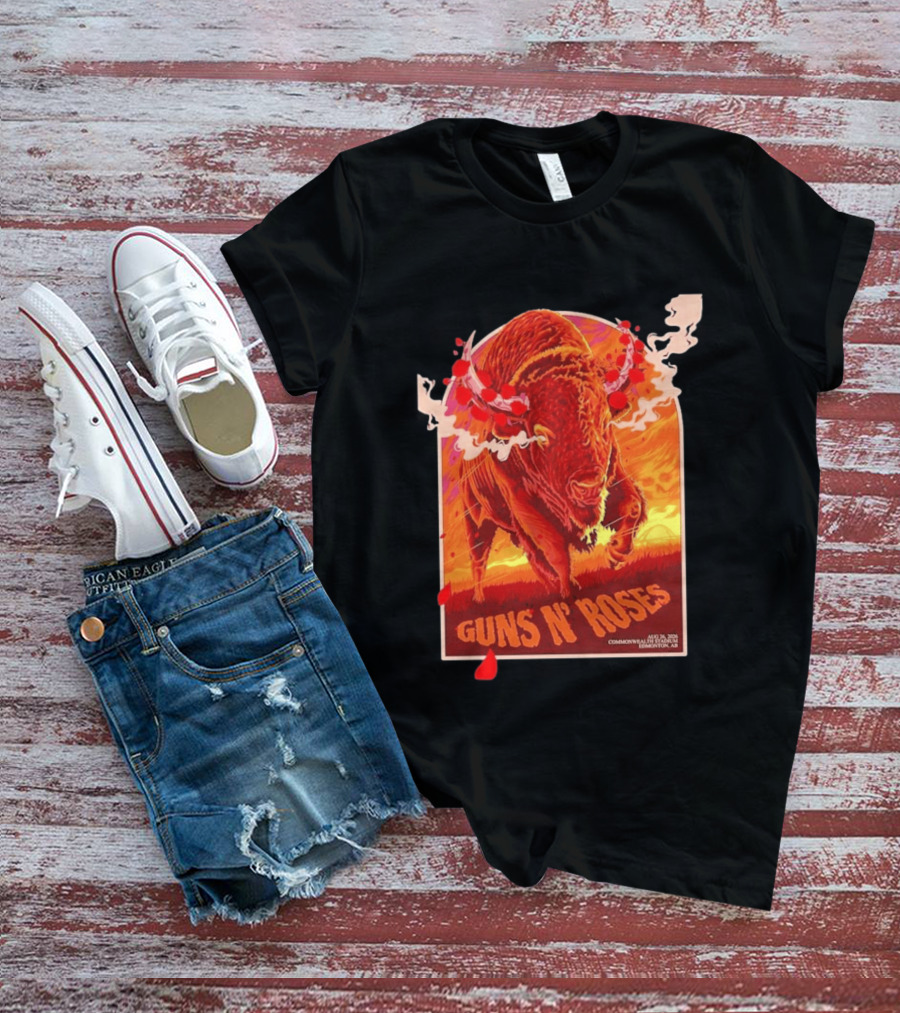 Guns N Roses Bison Commonwealth Stadium Edmonton AB August 26 2026 T-Shirt