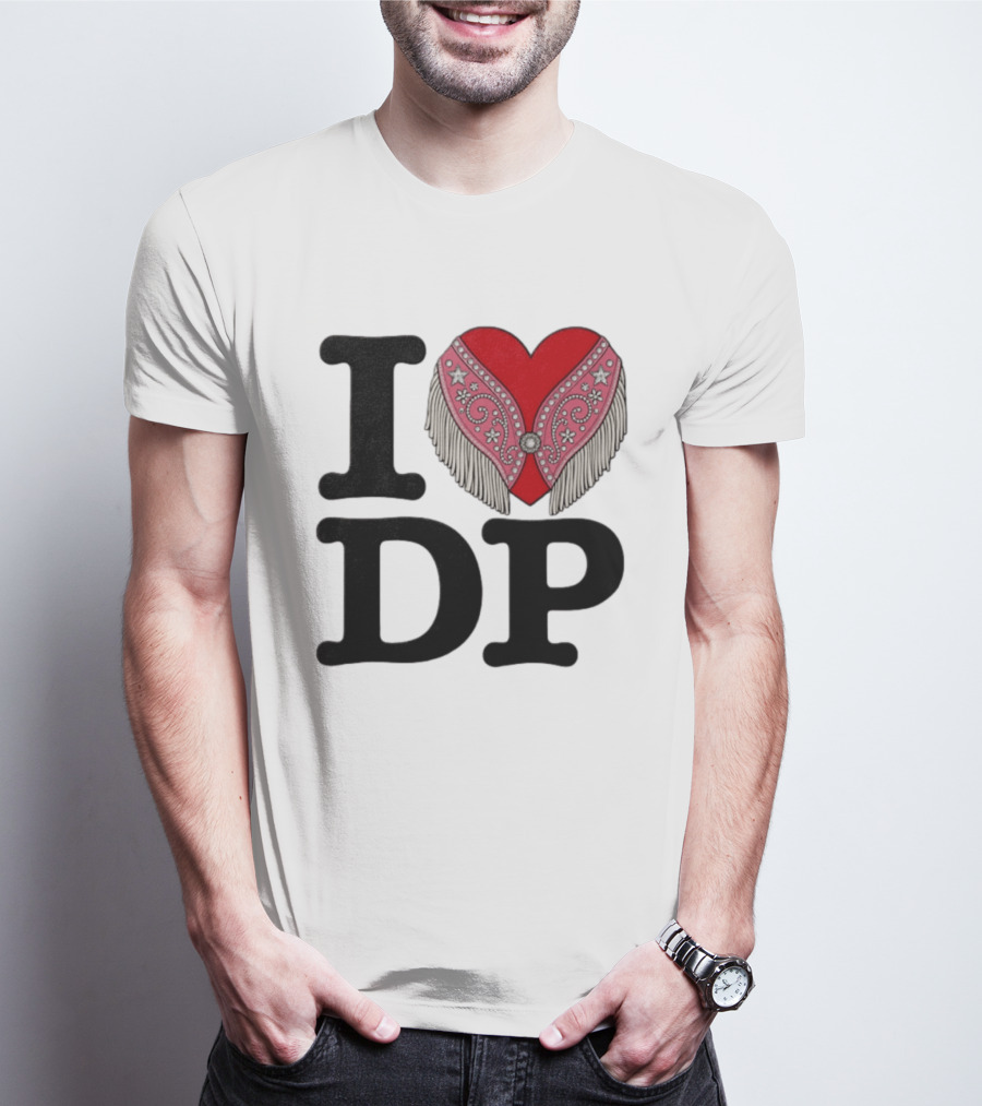 I Love DP Dolly Parton Heart Fringe Western T-Shirt