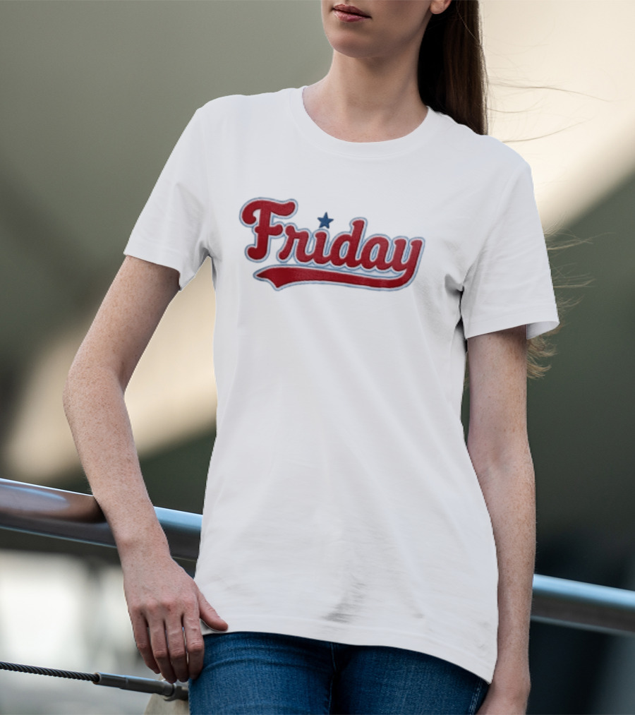 Philadelphia Phillies Friday Red Patriotic Baseball Star T-Shirt