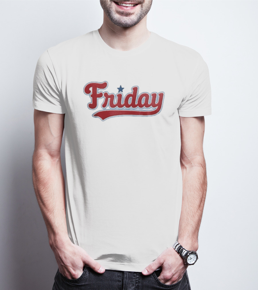 Philadelphia Phillies Friday Red Patriotic Baseball Star T-Shirt