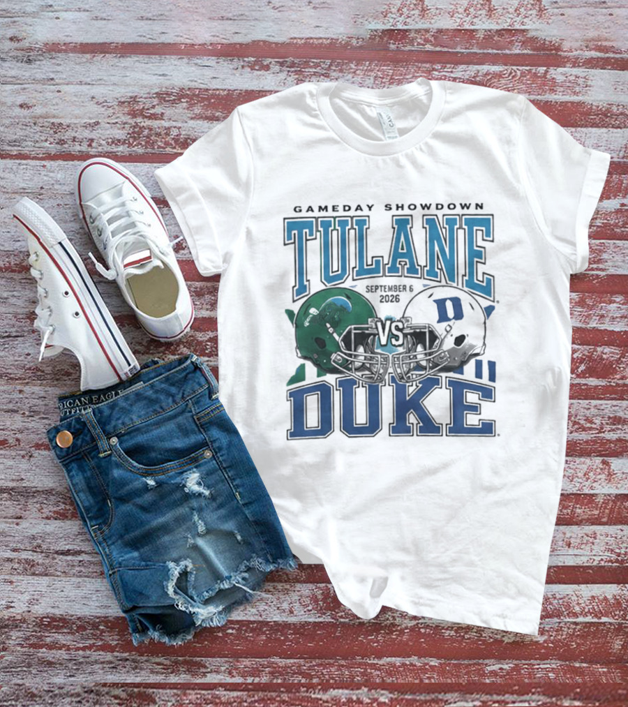 Gameday Showdown Duke Blue Devils Vs Tulane Green Wave September 6 2026 T-Shirt