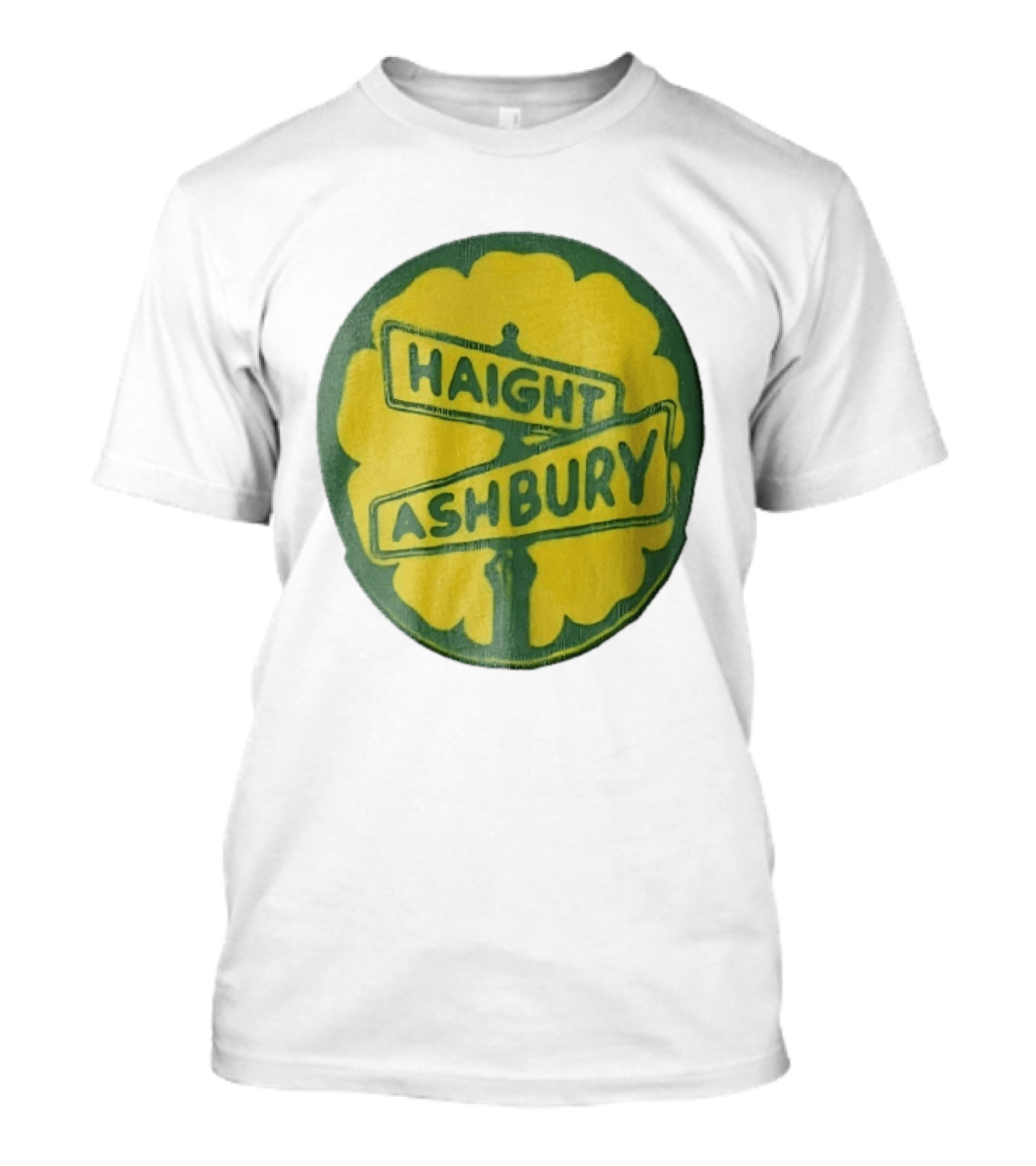 Haight Ashbury Street Sign Yellow Flower T-Shirt