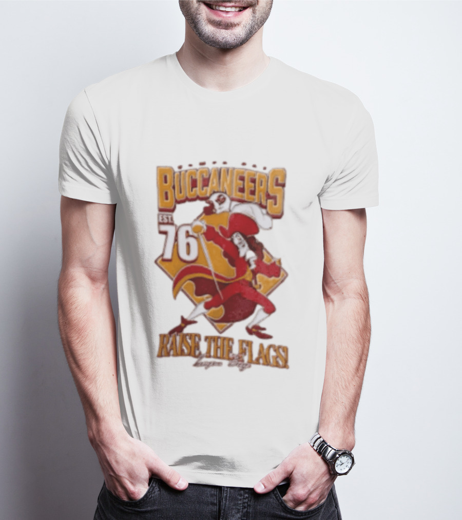 Buccaneers EST 76 Captain Hook Raise The Flags T-Shirt