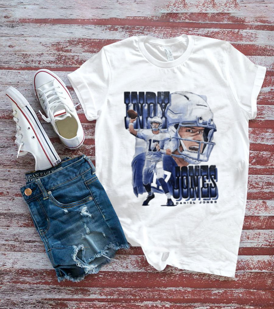 Indy Jones Football Quarterback Throwing Action Close Up Helmet T-Shirt