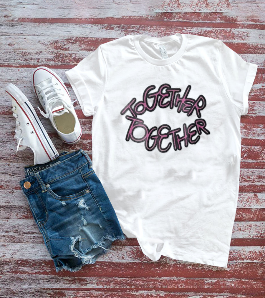 TOGETHER Pink Neon Script Lettering T-Shirt
