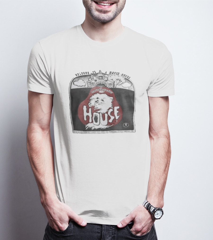 Welcome To A Movie House Ob Obayashi Film Toho Co Ltd Fluffy White Cat T-Shirt
