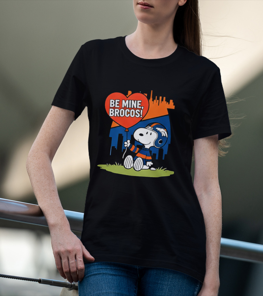 Be Mine Broncos Snoopy Valentine 2026 Denver Football Fan T-Shirt