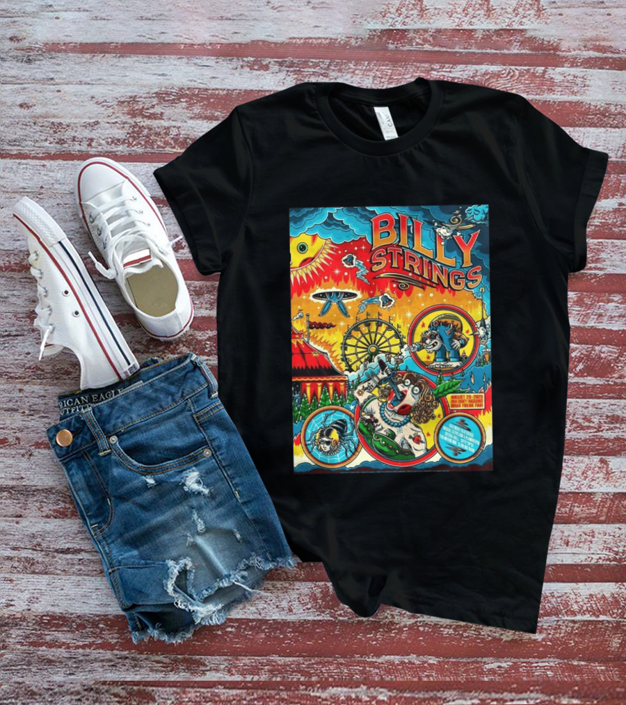 Billy Strings Ionia Freak Fair 2026 Night 2 Ionia MI August 29 UFO Carnival Extravaganza Ferris Wheel T-Shirt