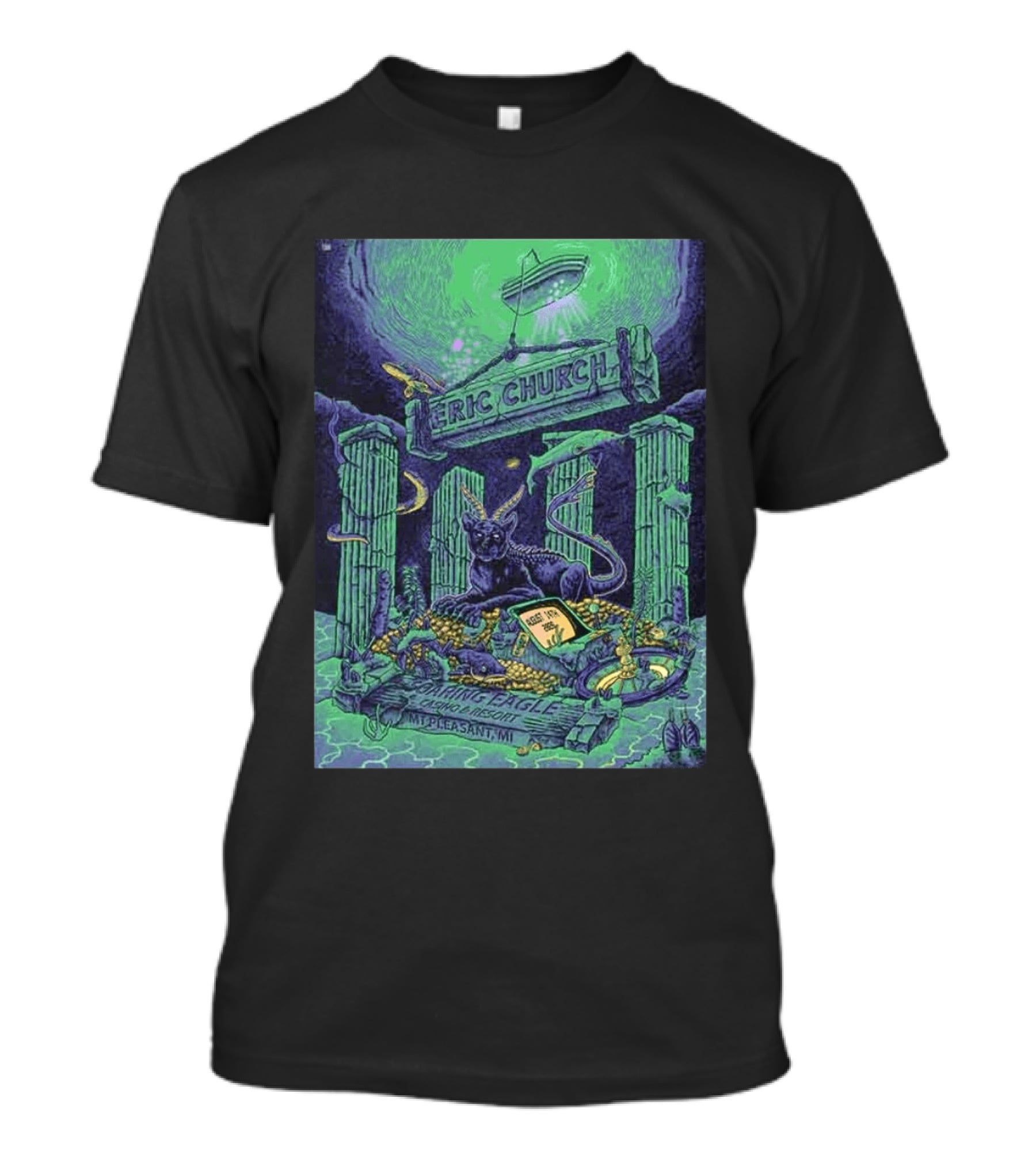 Eric Church Soaring Eagle Casino Resort 2026 Mt Pleasant MI August 14 Mythical Panther And Serpent T-Shirt