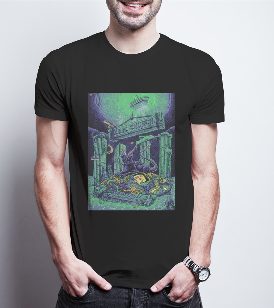 Eric Church Soaring Eagle Casino Resort 2026 Mt Pleasant MI August 14 Mythical Panther And Serpent T-Shirt