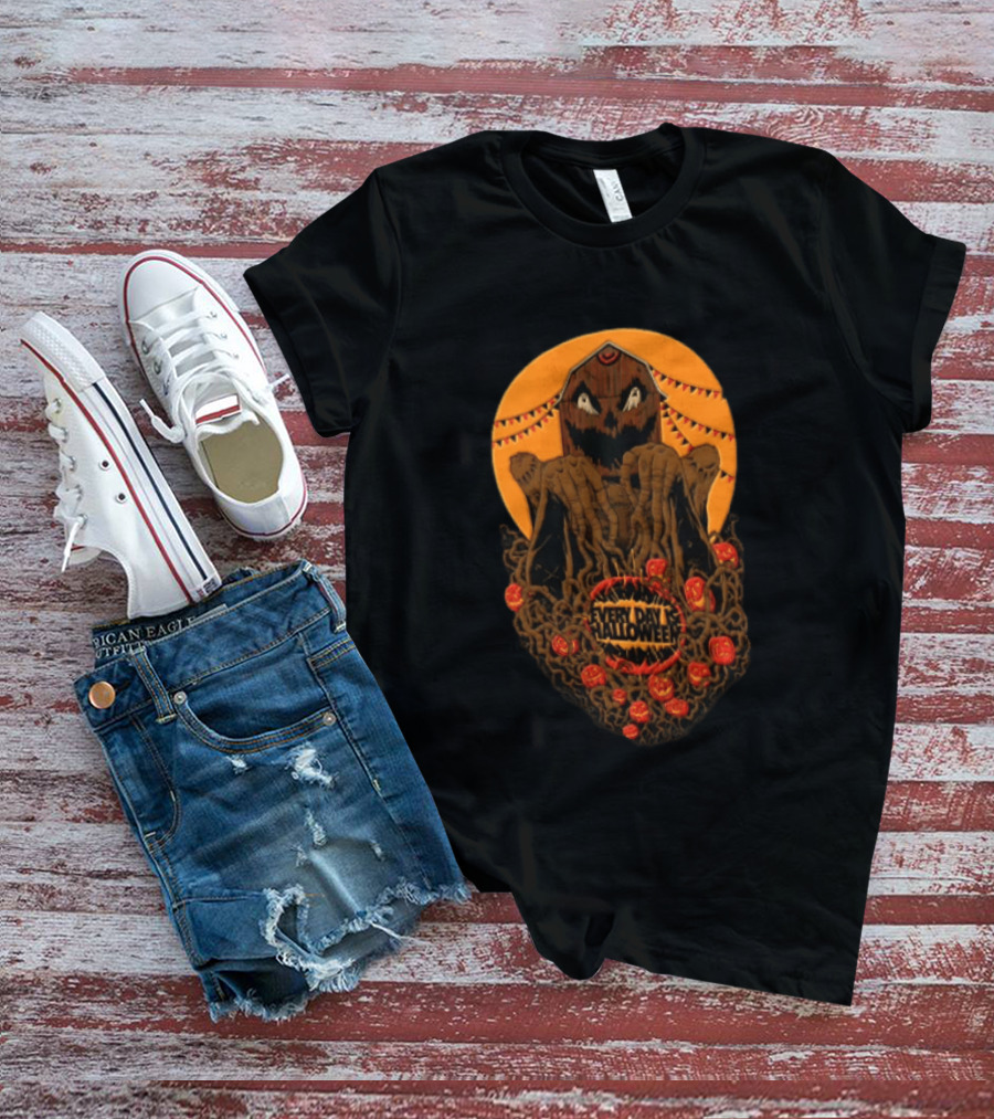 Every Day Is Halloween 2026 Creepy Pumpkin Monster With Tentacles And Bats T-Shirt