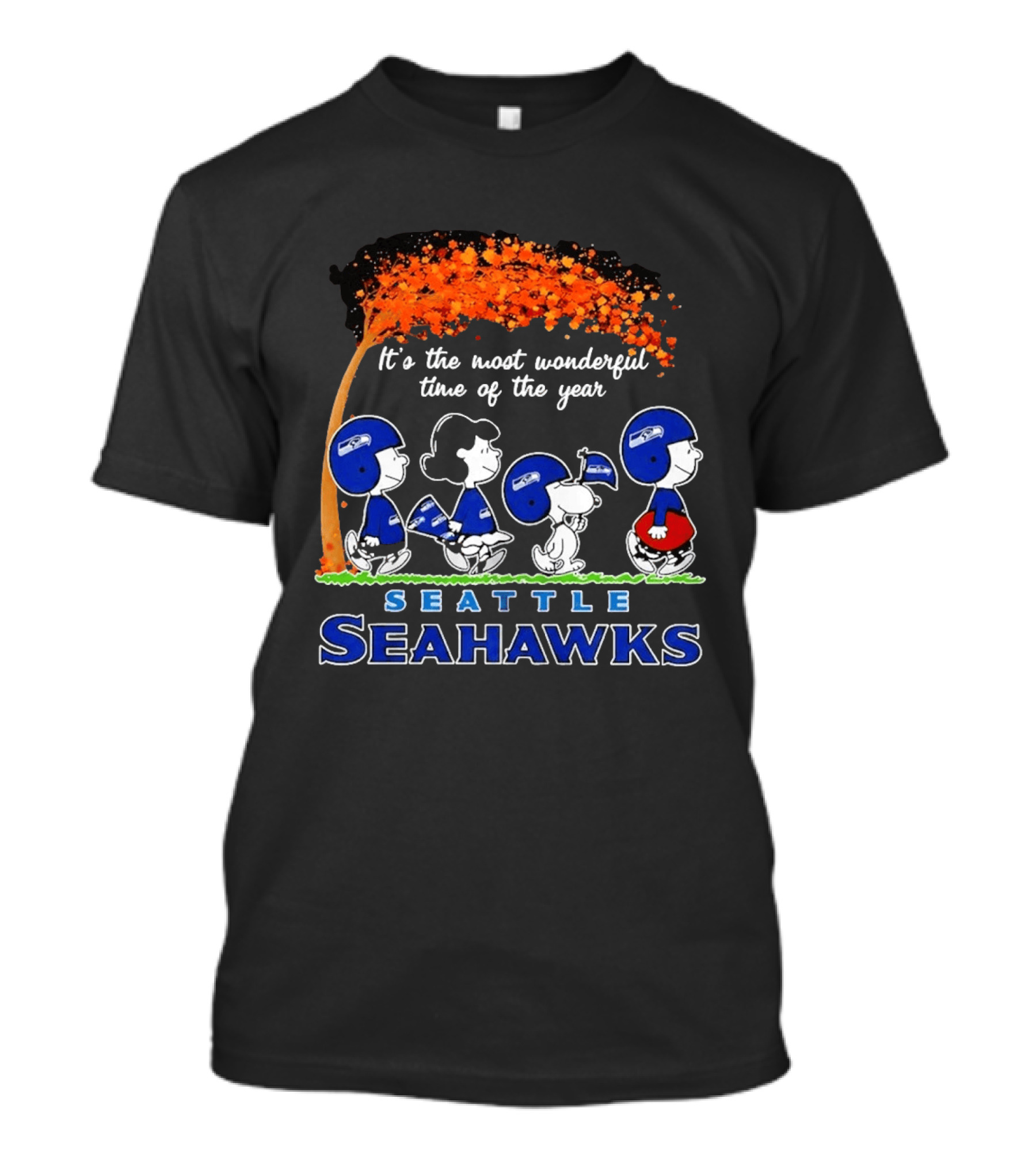 Seattle Seahawks Peanuts It's The Most Wonderful Time Of The Year 2026 T-Shirt