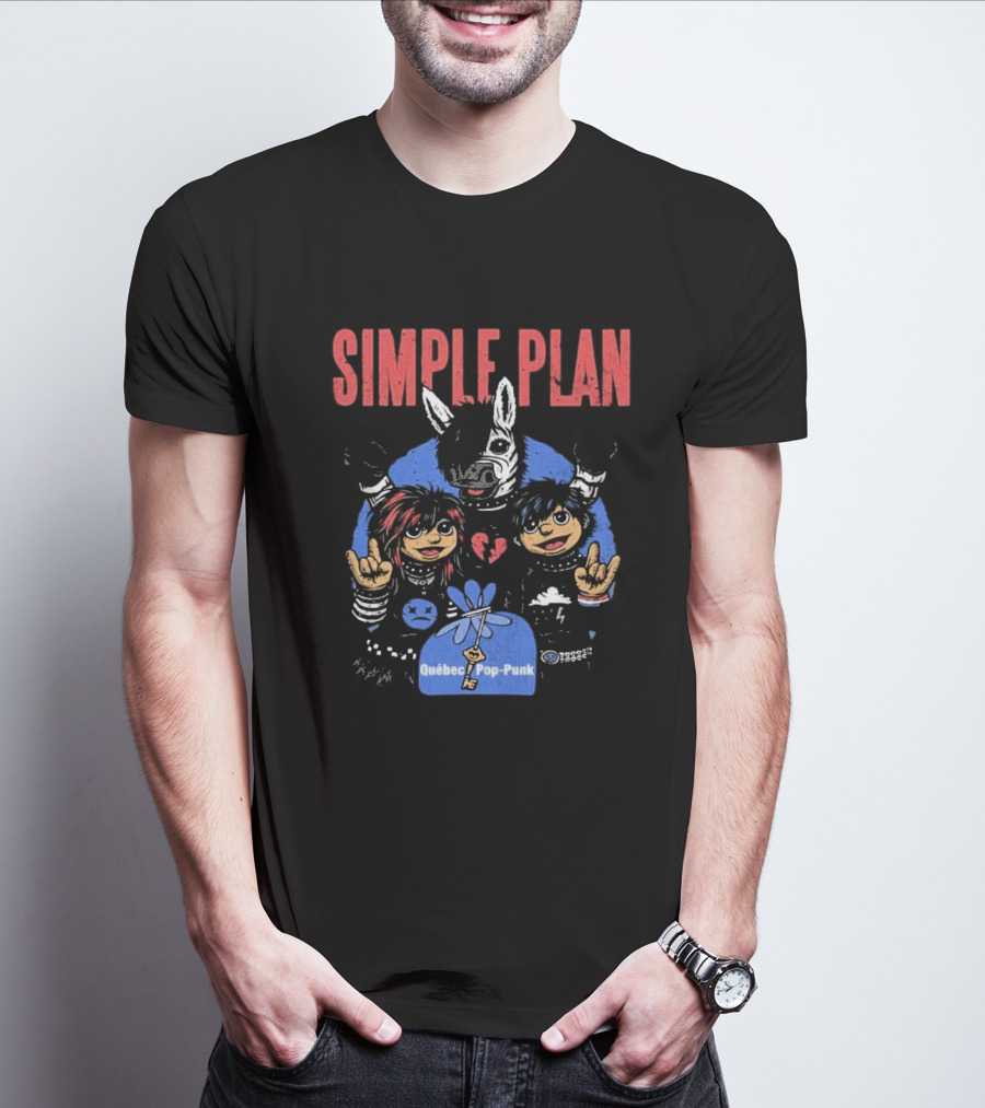Simple Plan Quebec Pop Punk Passe Partout Mashup 2026 Black T-Shirt