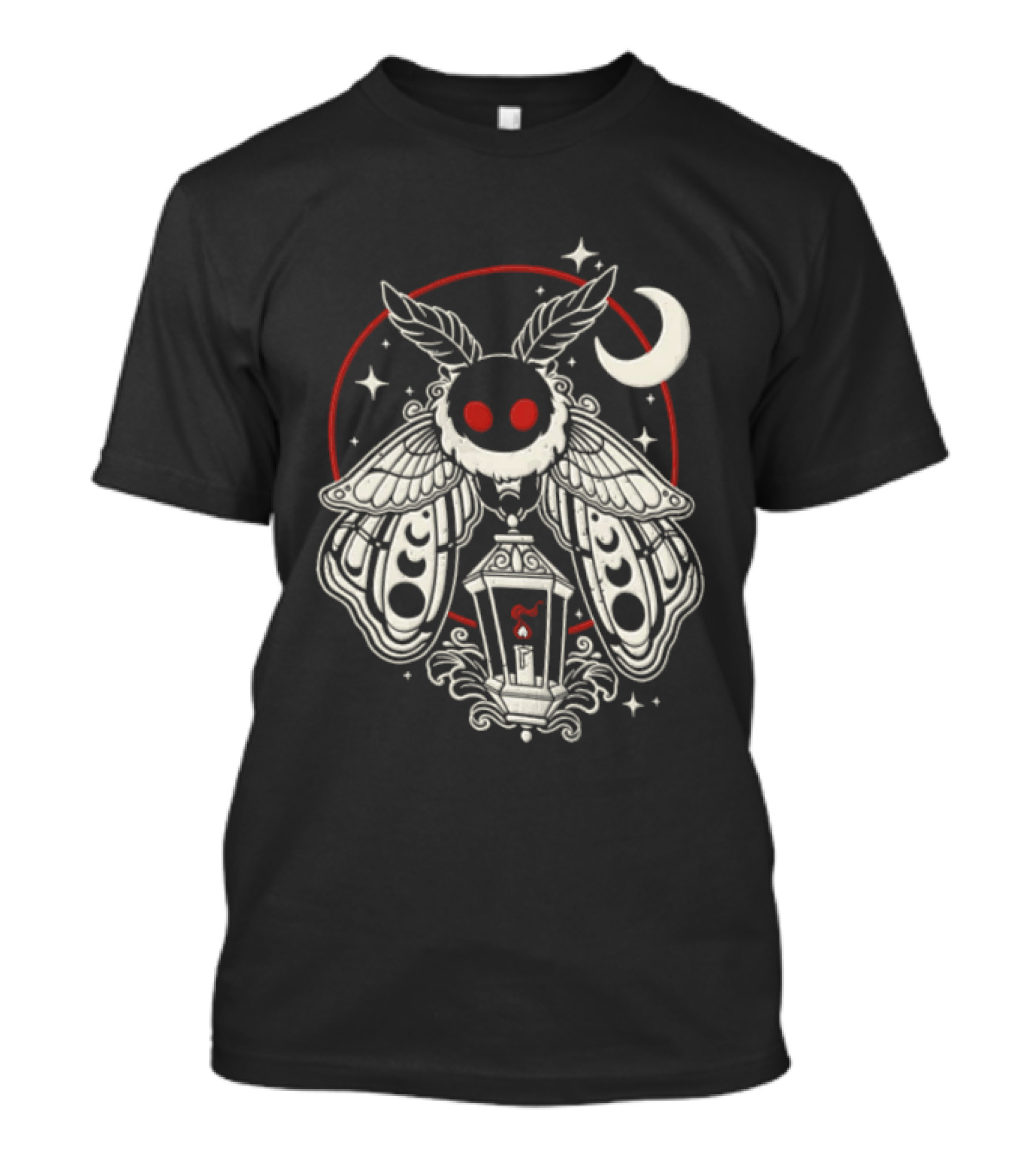 Mothman Lantern Moon Stars T-Shirt
