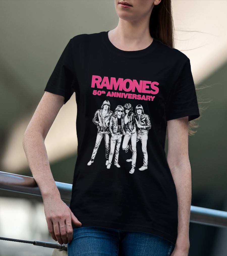RAMONES 50th Anniversary August 30 2026 Hollywood Forever LA Black T-Shirt