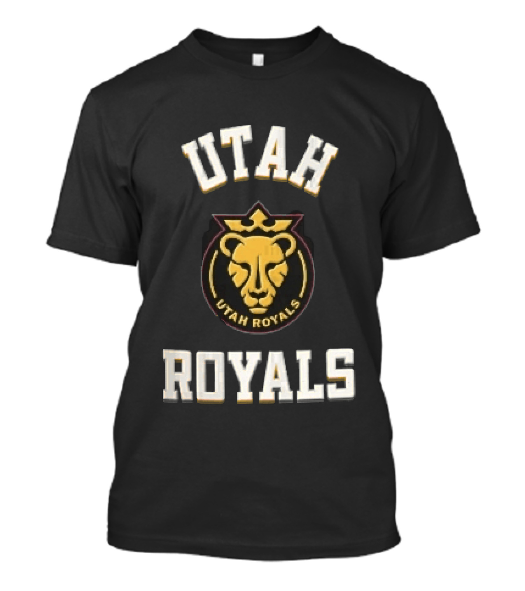 Utah Royals Varsity Lettering Lioness Crown Crest NWSL T-Shirt