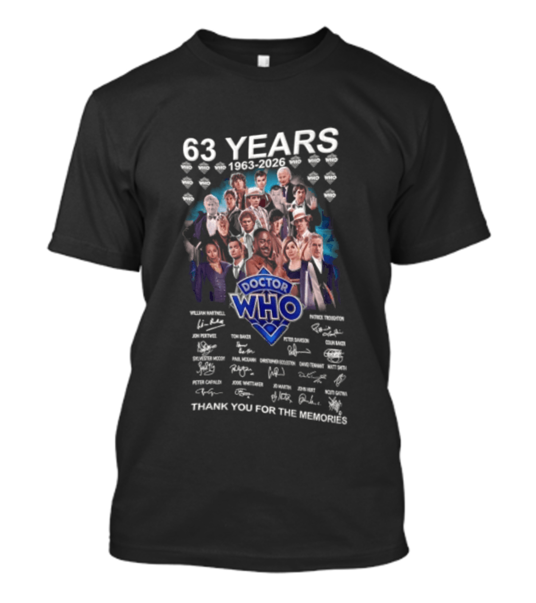 63 Years Doctor Who William Hartnell Patrick Troughton Thank You For The Memories T-Shirt